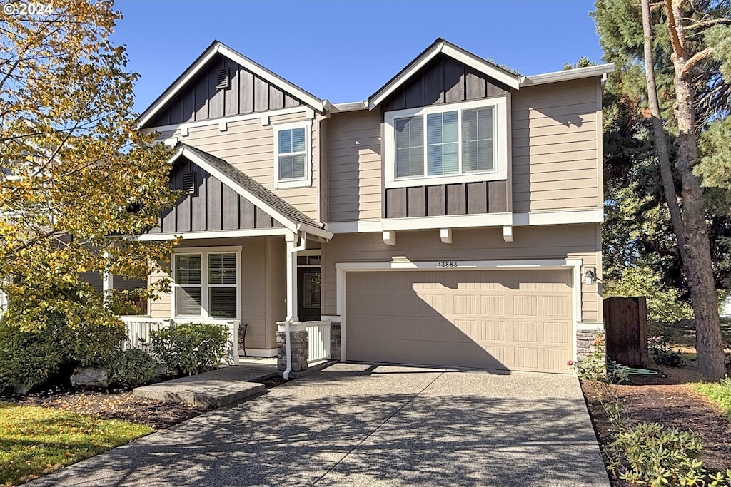 view of front of home featuring a garage