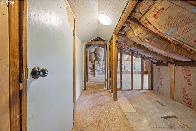 view of unfinished attic