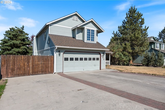 view of front of house featuring a garage