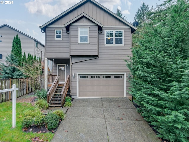 view of front facade with a garage