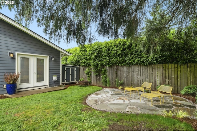 4524 NE 41st Ave, Portland, OR 97211 - view of yard featuring french doors and a patio area