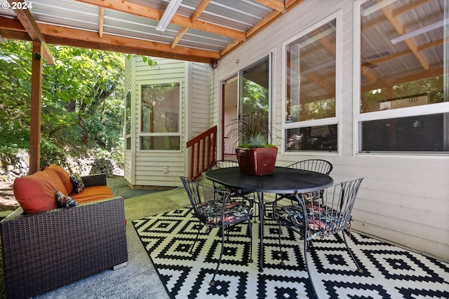 view of sunroom