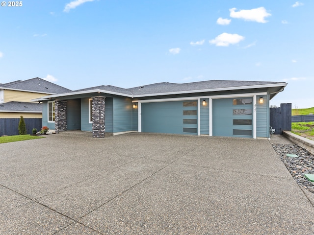 view of front facade with a garage