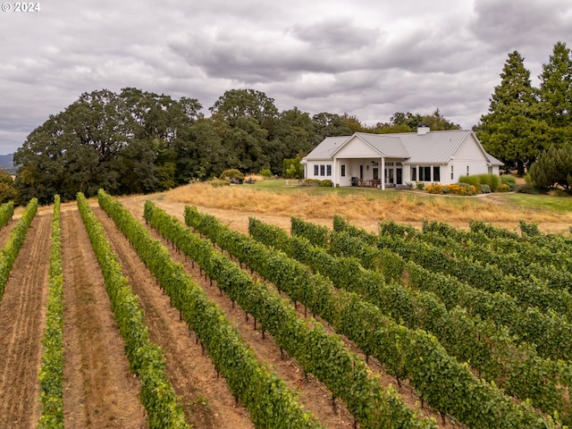 view of yard with a rural view