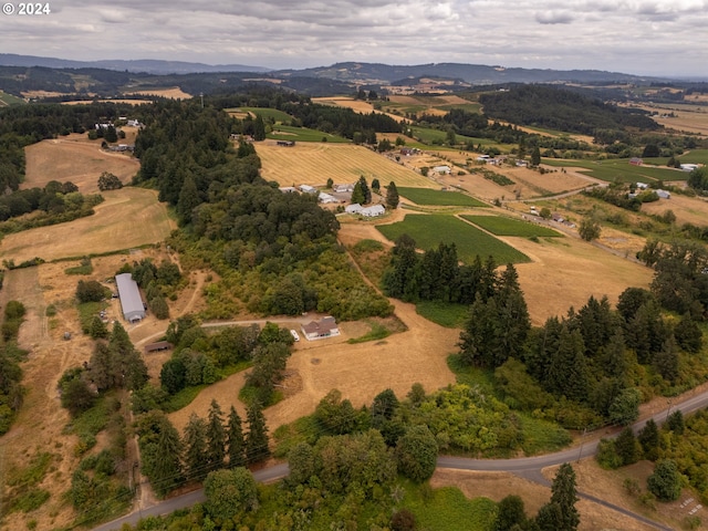 birds eye view of property featuring a rural view