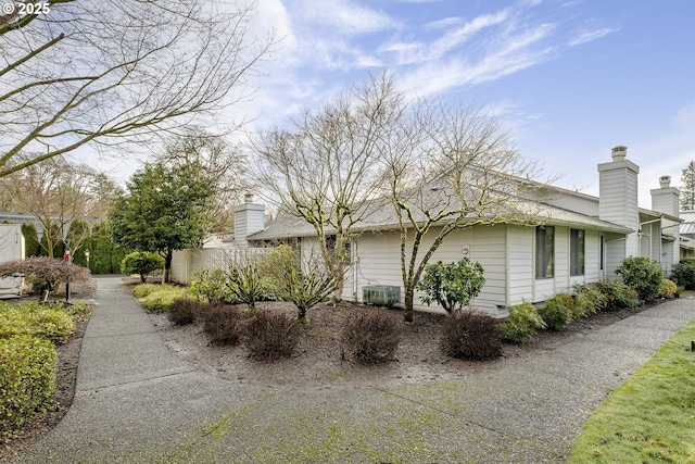 view of home's exterior featuring central air condition unit