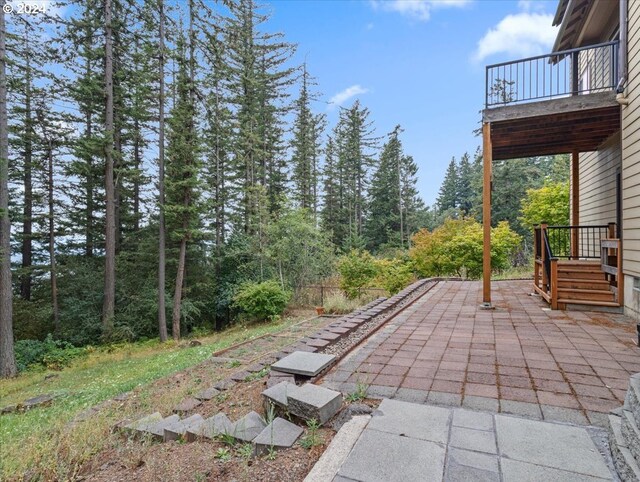 view of patio / terrace with a balcony