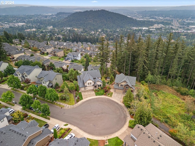 drone / aerial view with a mountain view