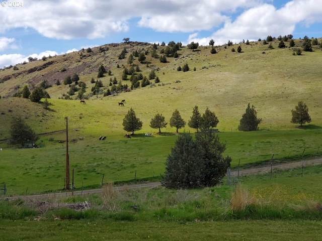 view of mountain feature with a rural view