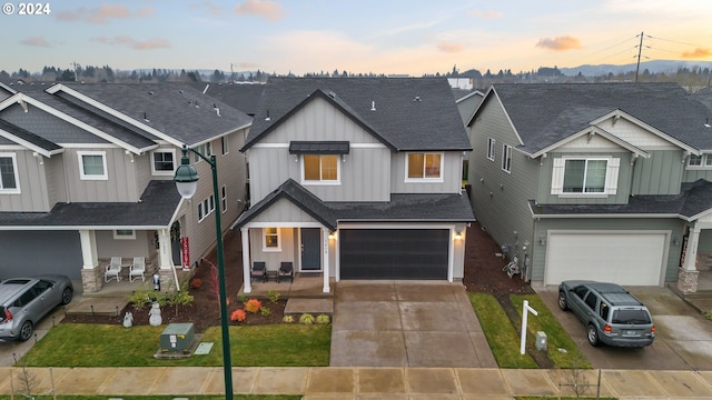 view of front facade with a garage