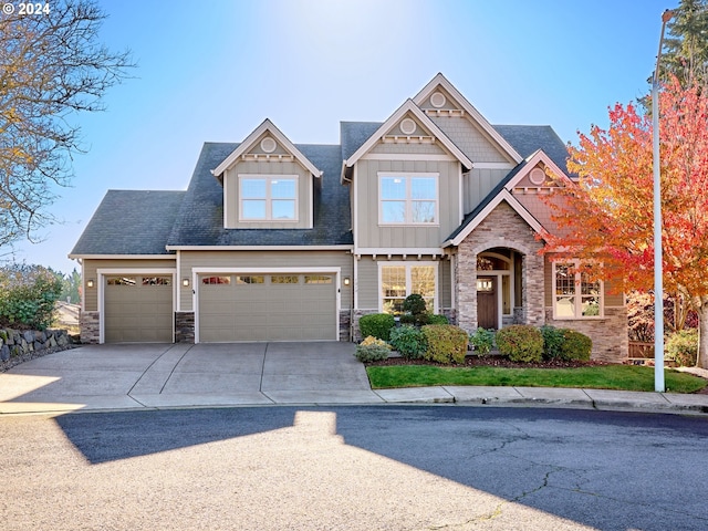 craftsman-style house with a garage