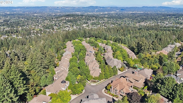 bird's eye view with a mountain view