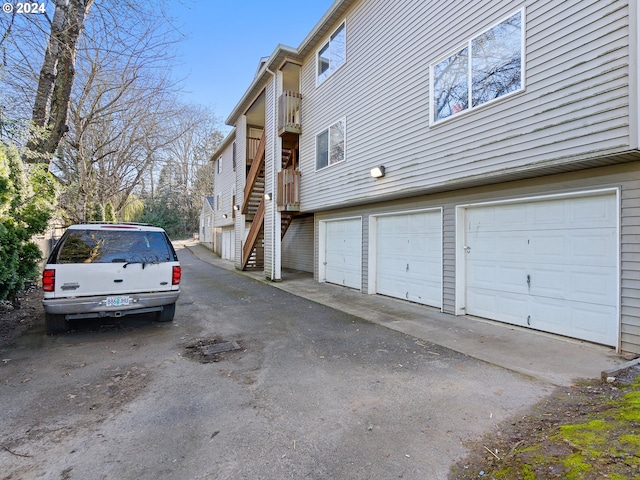 view of home's exterior with a garage