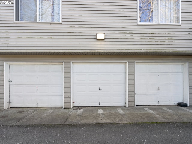 view of garage