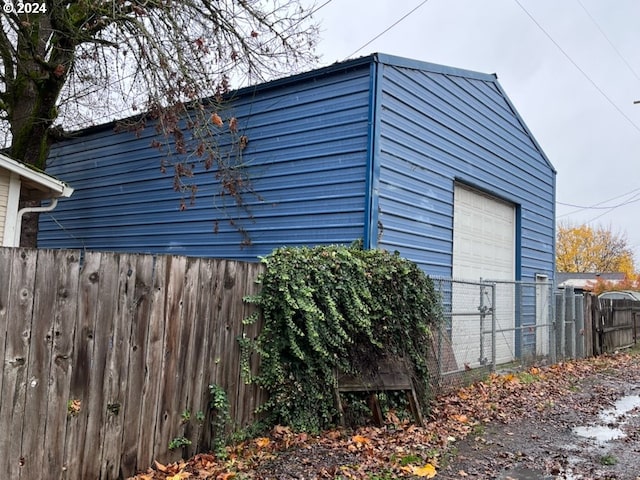 view of outdoor structure featuring a garage