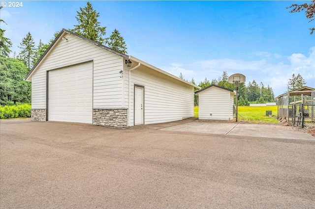 view of garage