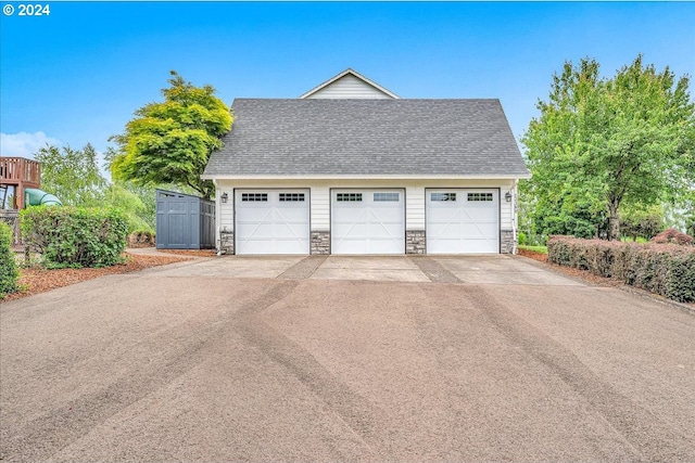 view of garage