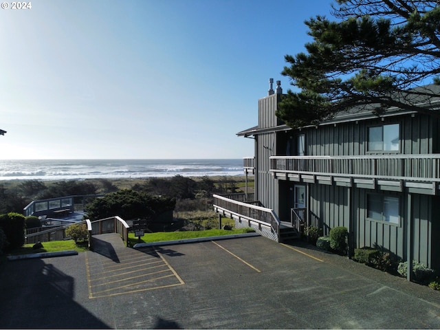 property view of water with a beach view