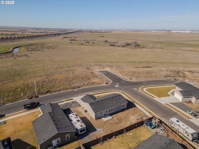 drone / aerial view with a rural view