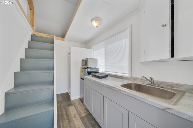 kitchen featuring sink and light hardwood / wood-style flooring