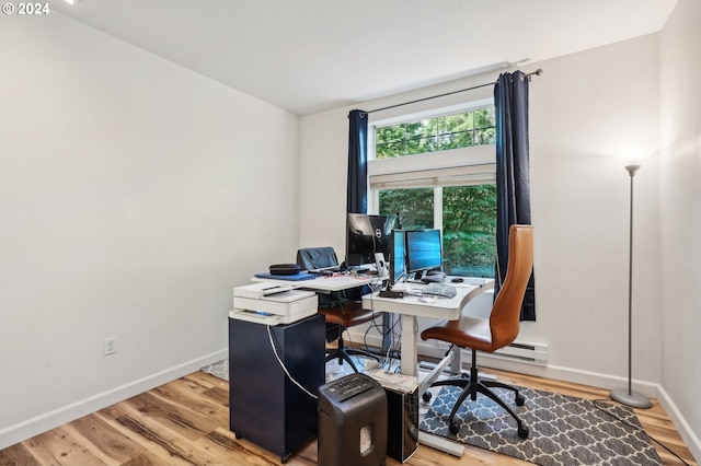 office area featuring wood-type flooring