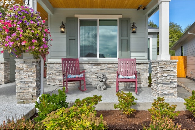 view of patio with a porch