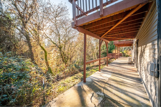 view of patio / terrace featuring a wooden deck