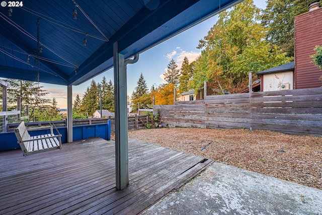 view of deck at dusk