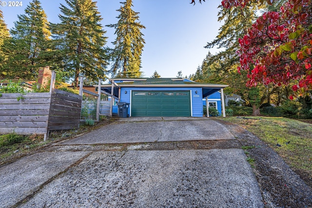 view of garage