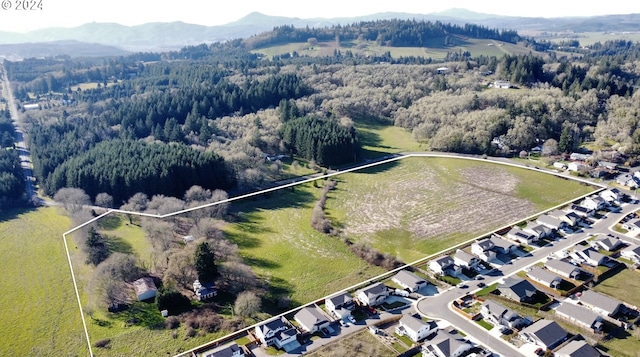 drone / aerial view with a mountain view