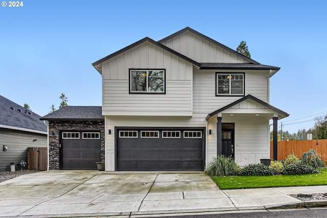 view of front facade with a garage