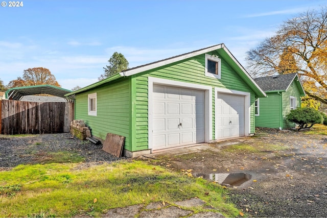 view of garage