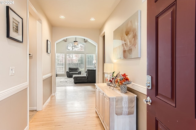 hallway featuring light hardwood / wood-style floors