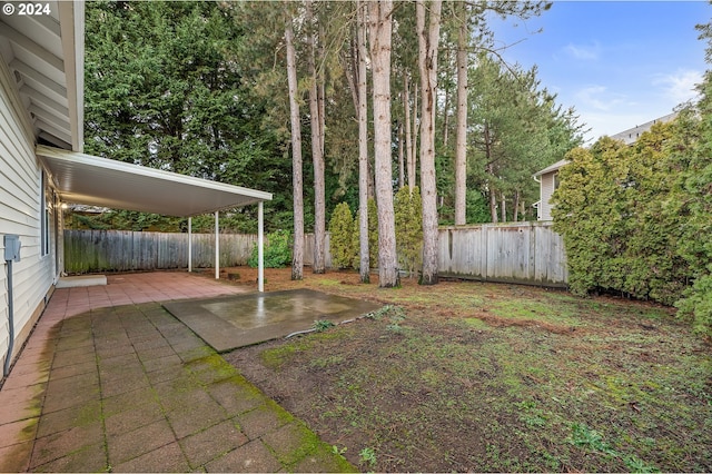 view of yard with a patio