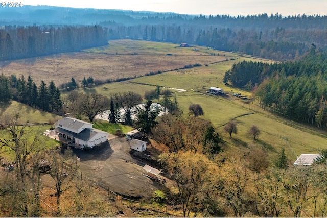 aerial view featuring a rural view