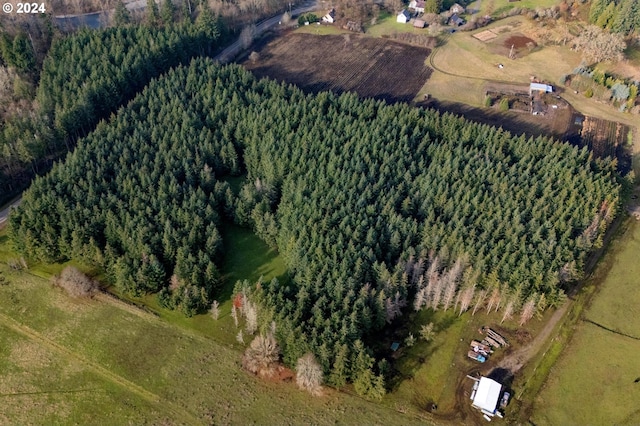 bird's eye view with a rural view