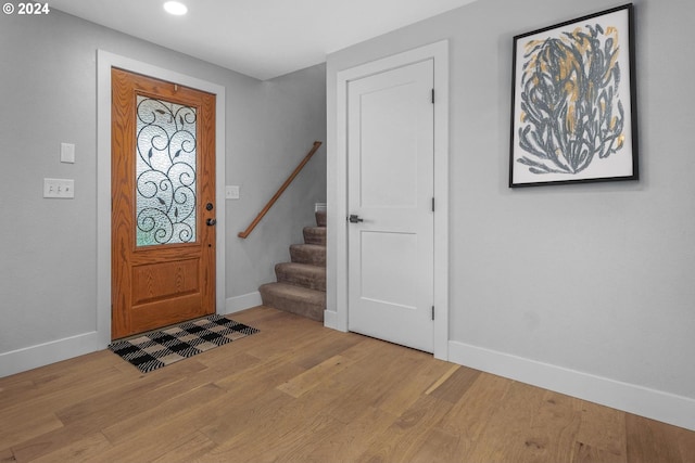 foyer featuring light hardwood / wood-style floors