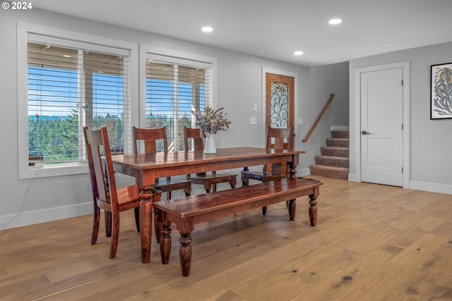 dining room featuring light wood-type flooring