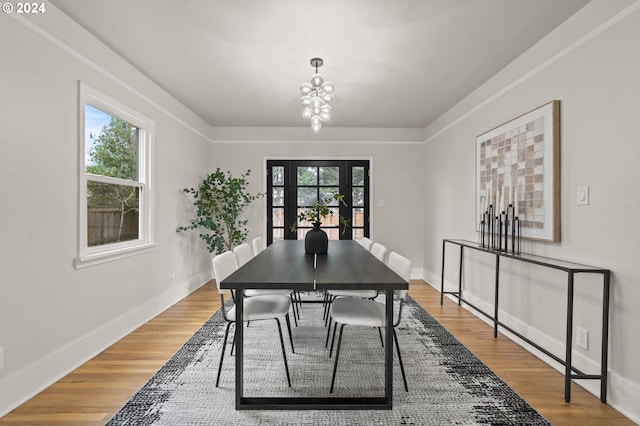 dining room featuring hardwood / wood-style floors and a wealth of natural light