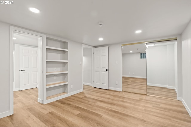 interior space with light hardwood / wood-style floors