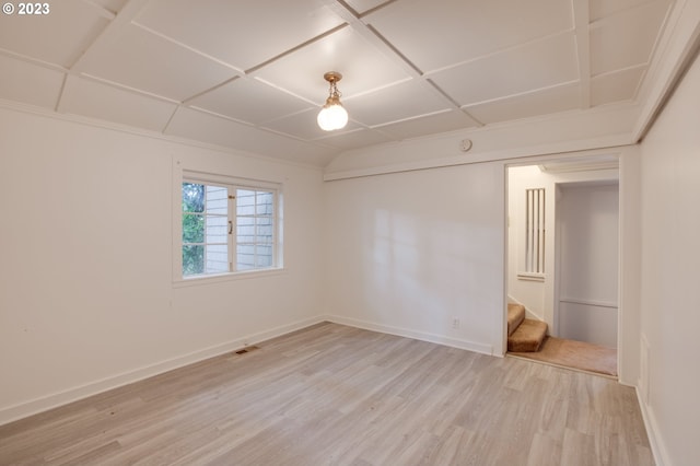 empty room with light wood-type flooring