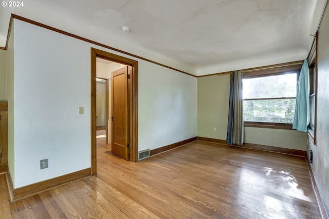 empty room featuring light wood-type flooring