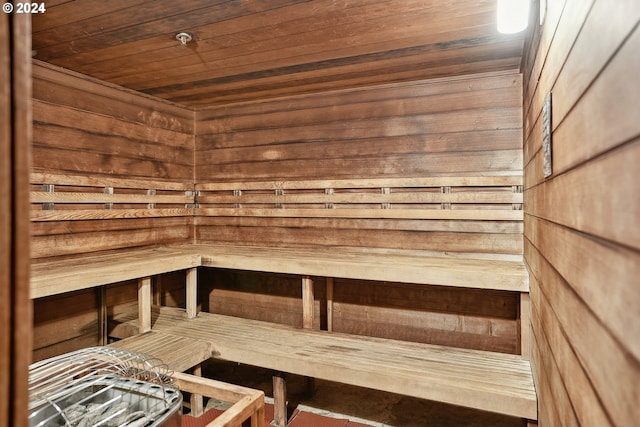 view of sauna