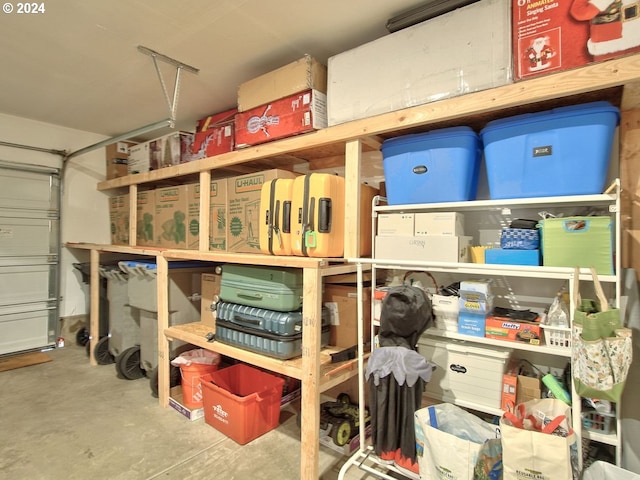 view of storage area