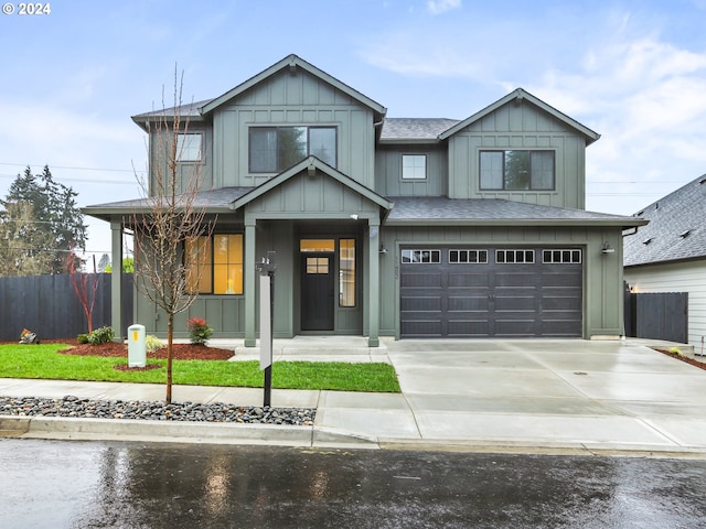 view of front of home with a garage