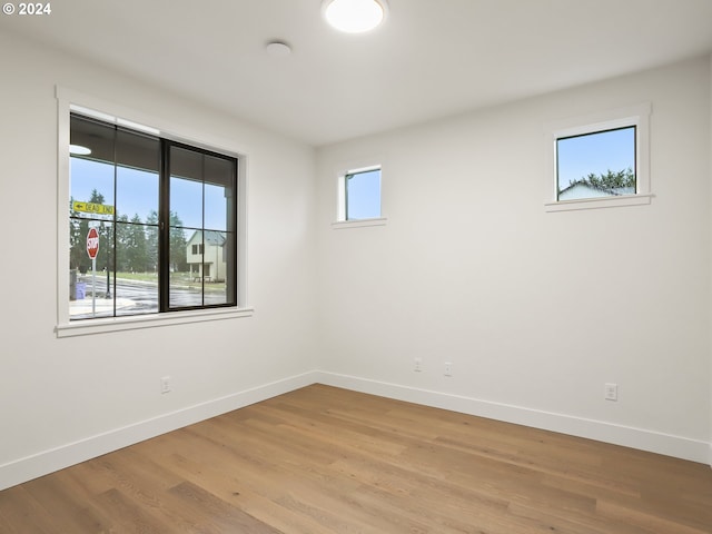 empty room featuring light wood-type flooring and plenty of natural light