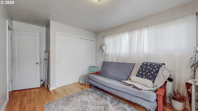 sitting room featuring hardwood / wood-style floors