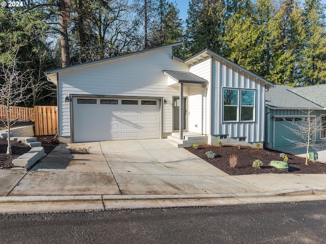 view of front of house with a garage