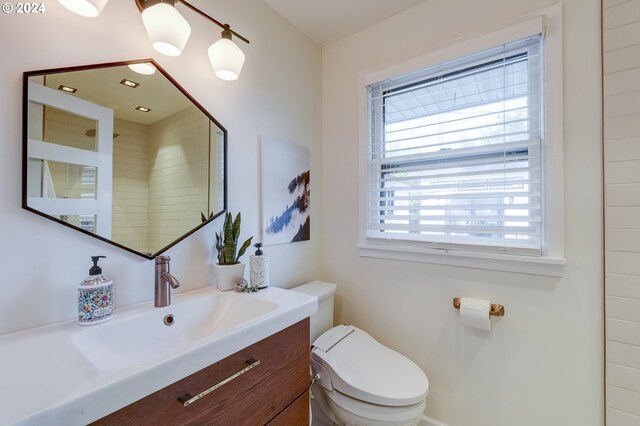 bathroom with toilet and vanity