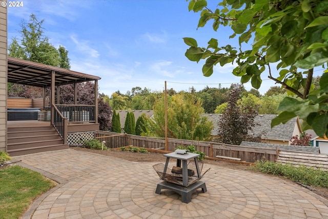 view of patio with a deck